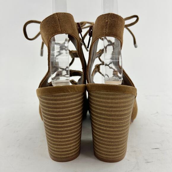 INC International Concepts (7) Radka Brown Suede Leather Chunky Caged Heels - Picture 6 of 10